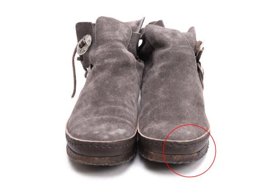 KISSA Suede Concho Button Desert Boots Gray Size 24CM