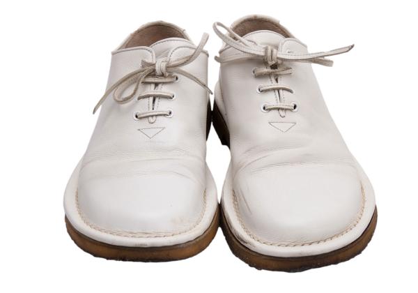 KISSA Rubber Sole Leather Sneakers White Size 24 (24.5cm)