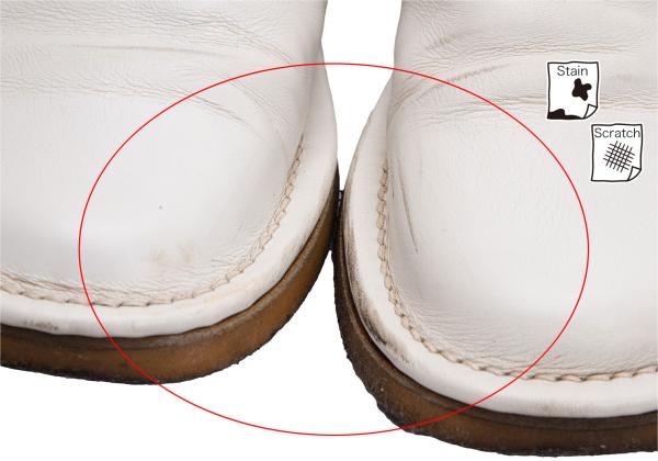 KISSA Rubber Sole Leather Sneakers White Size 24 (24.5cm)