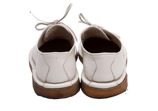 KISSA Rubber Sole Leather Sneakers White Size 24 (24.5cm)