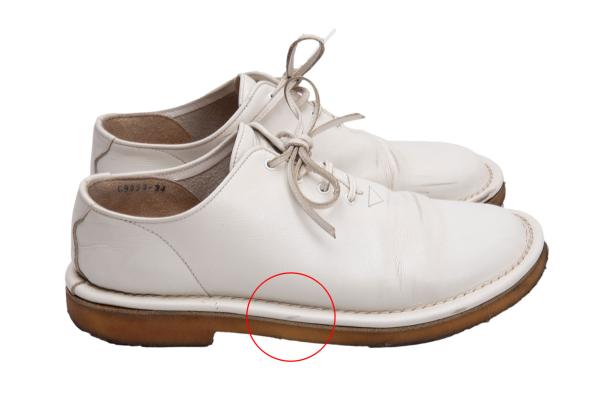 KISSA Rubber Sole Leather Sneakers White Size 24 (24.5cm)