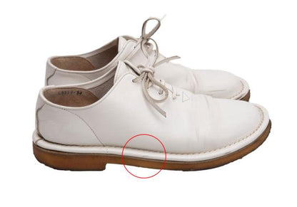 KISSA Rubber Sole Leather Sneakers White Size 24 (24.5cm)