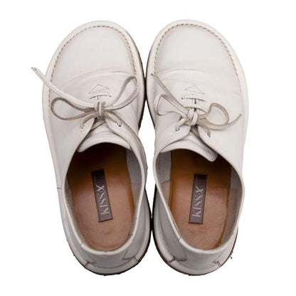 KISSA Rubber Sole Leather Sneakers White Size 24 (24.5cm)