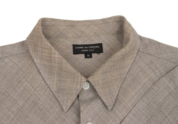 CDG HOMME PLUS Bias Tuck Shirt Beige Size M