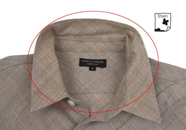 CDG HOMME PLUS Bias Tuck Shirt Beige Size M