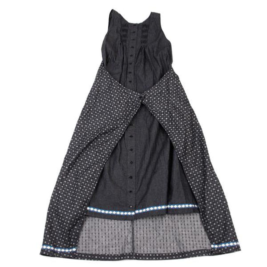 PINK HOUSE Logo Woven Chambray Wrap Dress Indigo Size M