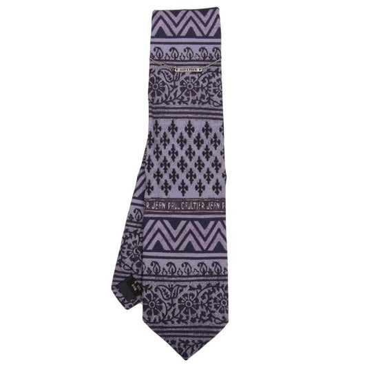 Jean Paul GAULTIER HOMME Logo Plate All-Over Tie Purple