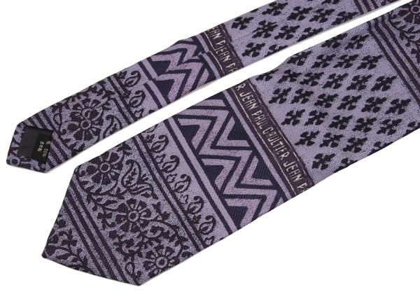 Jean Paul GAULTIER HOMME Logo Plate All-Over Tie Purple