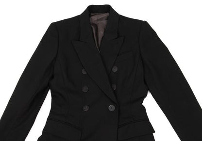 JPG CLASSIQUE Wool Blend Double Jacket Black Size 40