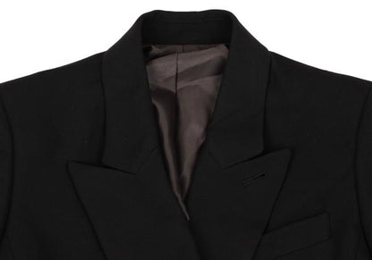 JPG CLASSIQUE Wool Blend Double Jacket Black Size 40
