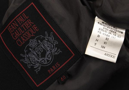 JPG CLASSIQUE Wool Blend Double Jacket Black Size 40