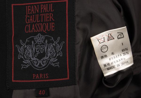 JPG CLASSIQUE Wool Blend Double Jacket Black Size 40