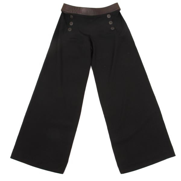 Jean Paul GAULTIER FEMME Leather Belted Pants Black Size 40