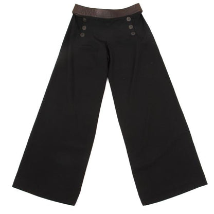 Jean Paul GAULTIER FEMME Leather Belted Pants Black Size 40