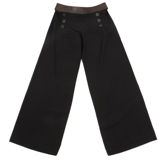 Jean Paul GAULTIER FEMME Leather Belted Pants Black Size 40
