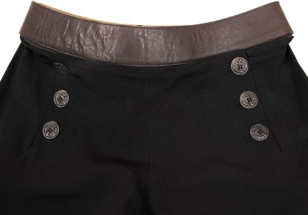 Jean Paul GAULTIER FEMME Leather Belted Pants Black Size 40