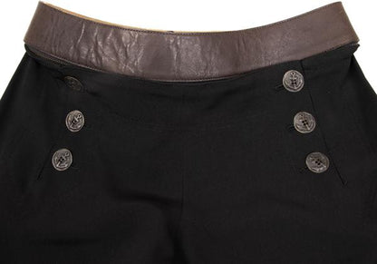 Jean Paul GAULTIER FEMME Leather Belted Pants Black Size 40