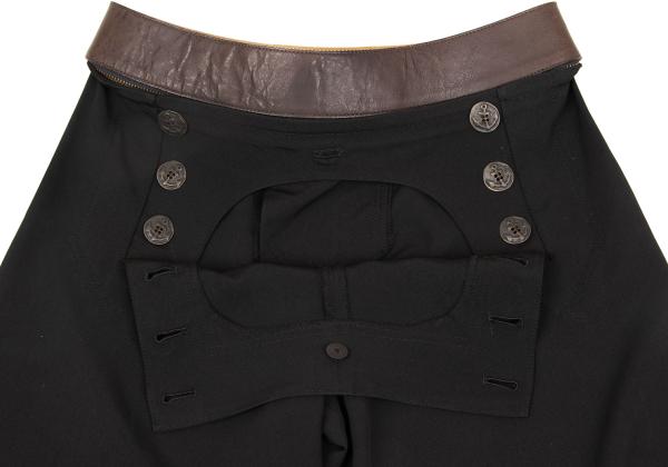 Jean Paul GAULTIER FEMME Leather Belted Pants Black Size 40