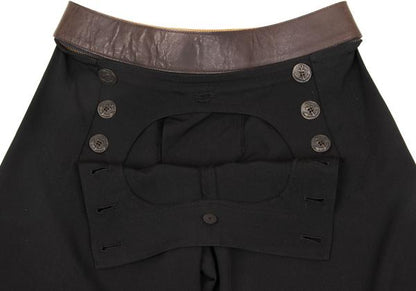 Jean Paul GAULTIER FEMME Leather Belted Pants Black Size 40
