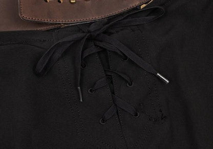 Jean Paul GAULTIER FEMME Leather Belted Pants Black Size 40