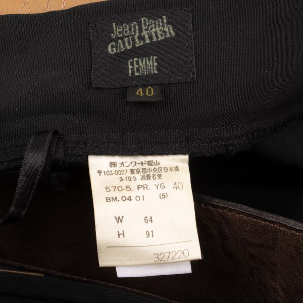 Jean Paul GAULTIER FEMME Leather Belted Pants Black Size 40