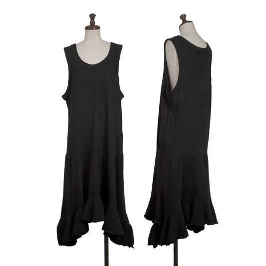 Y's Wool Knit Sleeveless Flare Dress Black Size 2