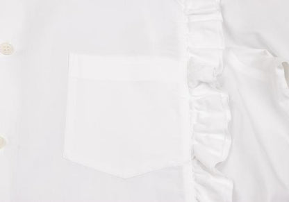 COMME des GARCONS HOMME PLUS White Frill Shirt Size S