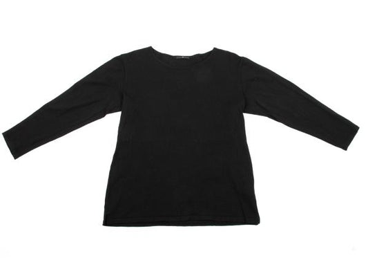Y's Wool Boat Neck Knit Sweater Black Size M