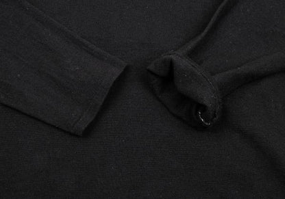 Y's Wool Boat Neck Knit Sweater Black Size M