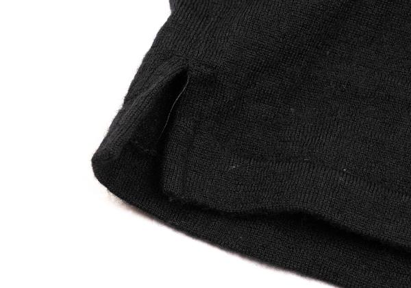 Y's Wool Boat Neck Knit Sweater Black Size M