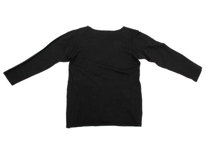 Y's Wool Boat Neck Knit Sweater Black Size M