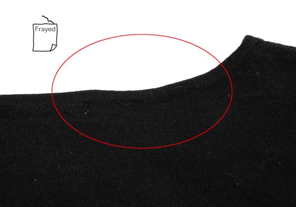 Y's Wool Boat Neck Knit Sweater Black Size M