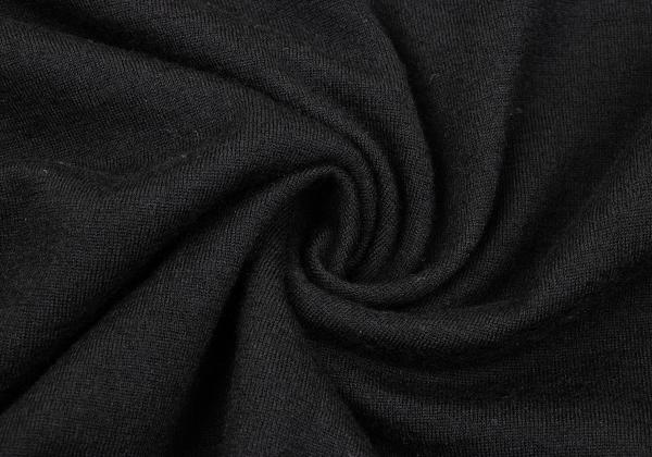 Y's Wool Boat Neck Knit Sweater Black Size M
