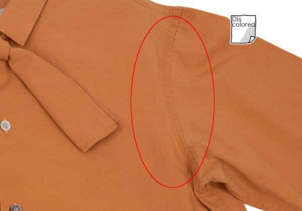 Yohji Yamamoto FEMME Tie Neck Cotton Button Up Orange Shirt Size S