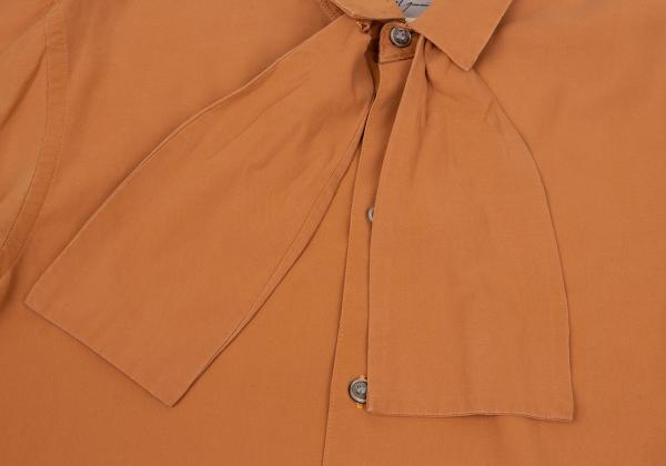 Yohji Yamamoto FEMME Tie Neck Cotton Button Up Orange Shirt Size S
