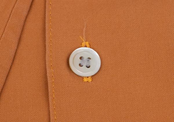 Yohji Yamamoto FEMME Tie Neck Cotton Button Up Orange Shirt Size S