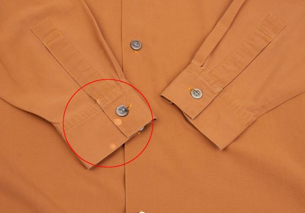 Yohji Yamamoto FEMME Tie Neck Cotton Button Up Orange Shirt Size S