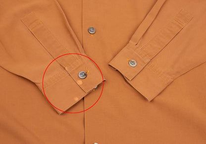 Yohji Yamamoto FEMME Tie Neck Cotton Button Up Orange Shirt Size S