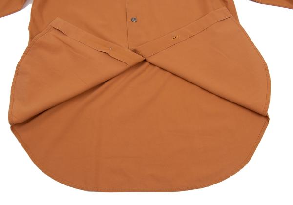 Yohji Yamamoto FEMME Tie Neck Cotton Button Up Orange Shirt Size S