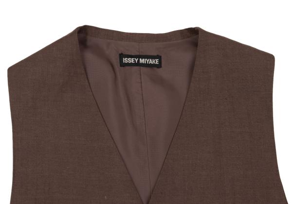 ISSEY MIYAKE MEN 05SS Linen-Silk Gilet Vest Brown Size L