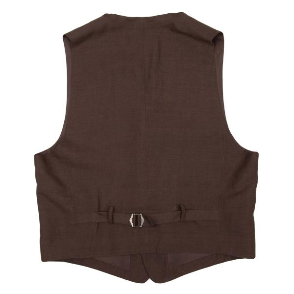 ISSEY MIYAKE MEN 05SS Linen-Silk Gilet Vest Brown Size L