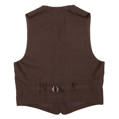 ISSEY MIYAKE MEN 05SS Linen-Silk Gilet Vest Brown Size L