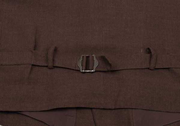 ISSEY MIYAKE MEN 05SS Linen-Silk Gilet Vest Brown Size L