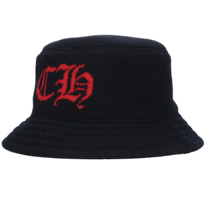 Chrome Hearts CH Logo Cashmere Knit Bucket Hat Size L