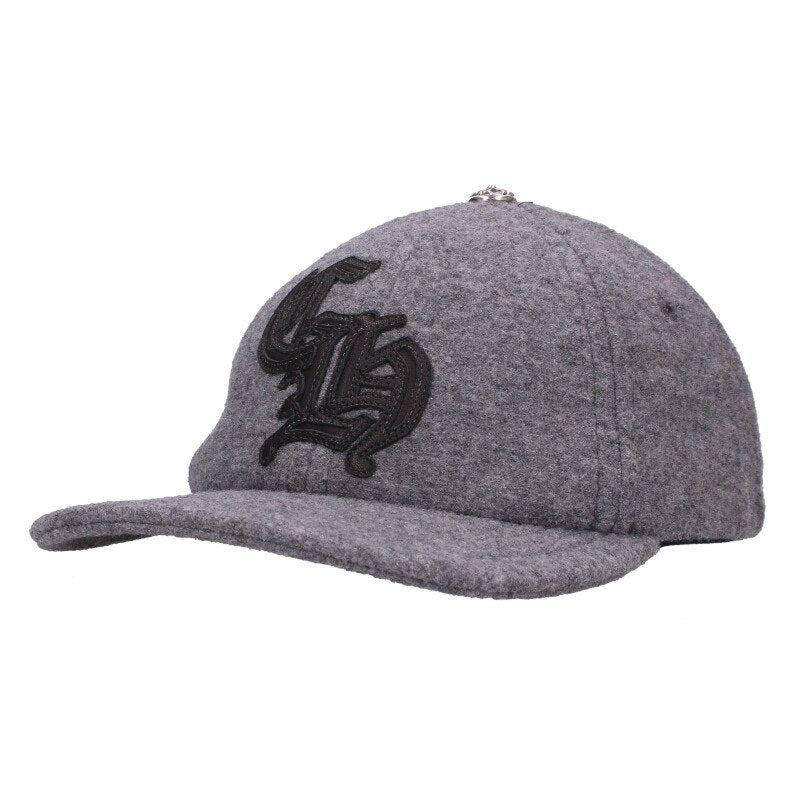 Chrome Hearts CH Leather Wool Cap Gray Size ONE SIZE