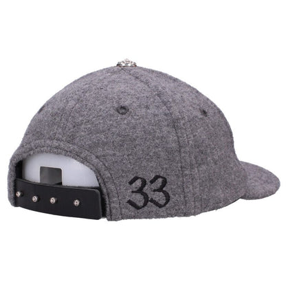 Chrome Hearts CH Leather Wool Cap Gray Size ONE SIZE
