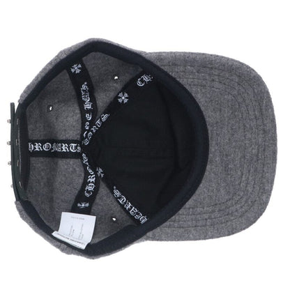 Chrome Hearts CH Leather Wool Cap Gray Size ONE SIZE
