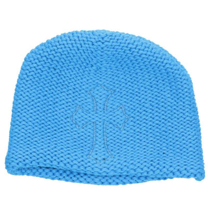 Chrome Hearts Blue Cashmere Cross Patch Beanie Size ONE SIZE
