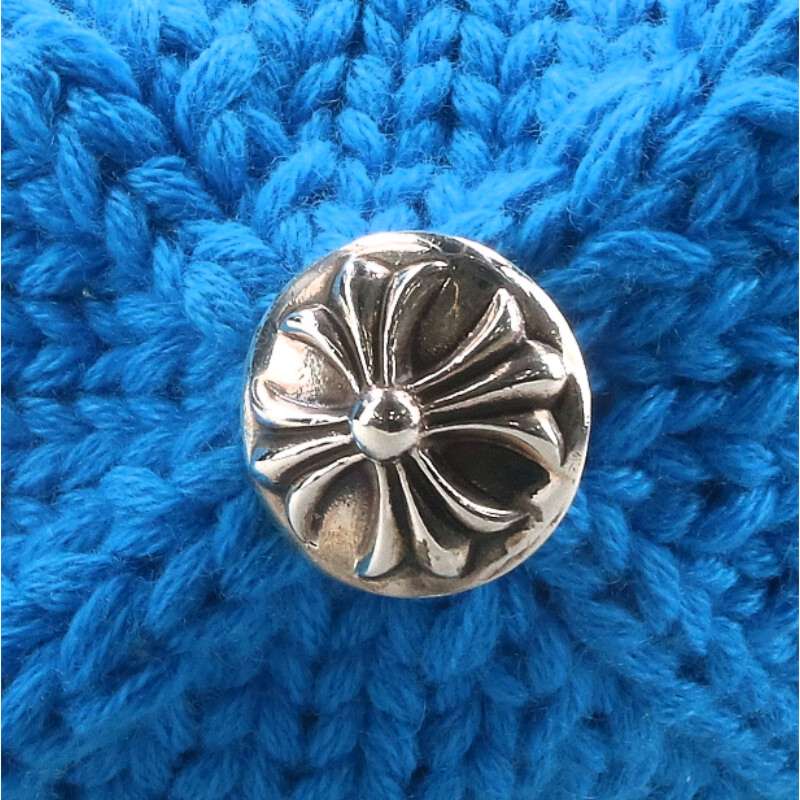 Chrome Hearts Blue Cashmere Cross Patch Beanie Size ONE SIZE