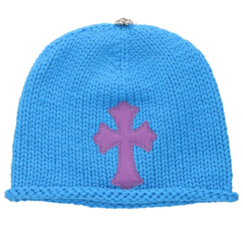 Chrome Hearts Cashmere Cross Patch Beanie Blue/Purple